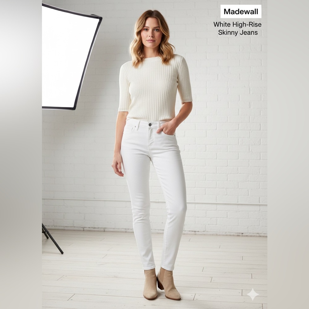 Women's High-Rise White Jeans